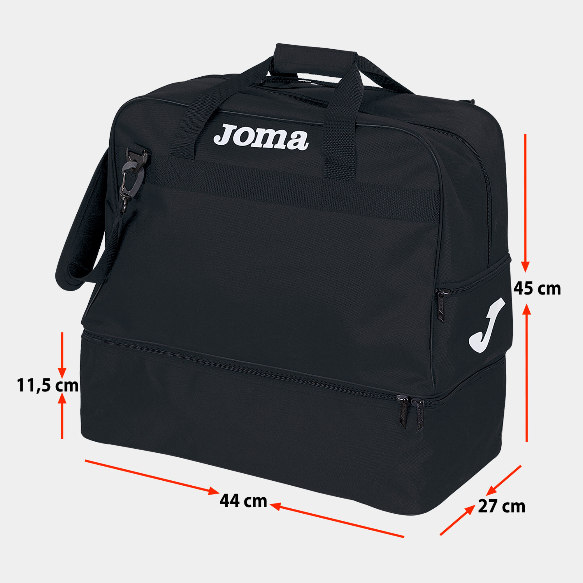Bolsa Mediana Joma Training III 400006 Negro 100 Resistente