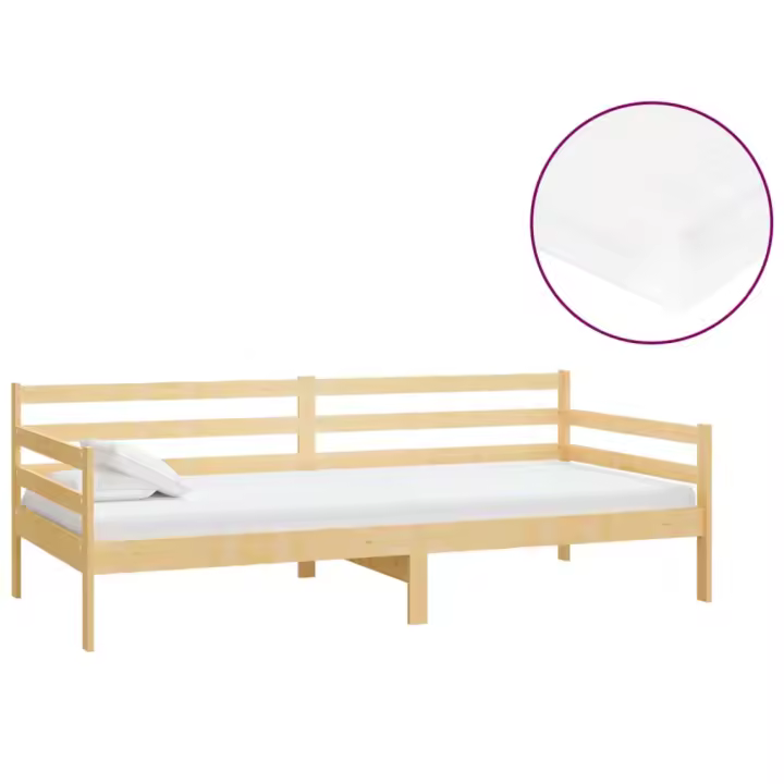 vidaXL Sofá cama con colchón madera de pino maciza 90x200 cm - 1