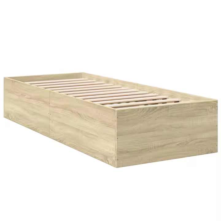 vidaXL Estructura de cama madera de ingeniería roble Sonoma 90x190 cm - 1