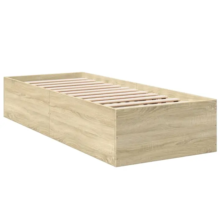vidaXL Estructura de cama madera de ingeniería roble Sonoma 90x190 cm - 1