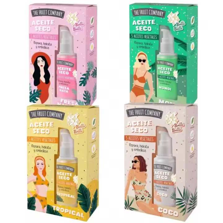 Aceite Seco The Fruit Company 50 ml – Con 5 aceites vegetales, repara, hidrata y embellece la piel dejando un acabado brillante sin sensación grasa. Disponible en Tropical, Monoi, Coco y Fresh Natural – 🚚 Envíos a España 24/48horas - 1