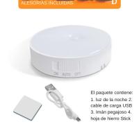 Lámpara Nocturna LED Con Sensor De Movimiento PIR Luz De Noche Recargable USB Para Dormitorio Cocina Armario Escaleras Pasillo - details 21