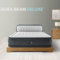 INTEX - Colchón hinchable doble con cabecero, cama queen, 152x236x46 cm, para 2 personas, máximo 272 kg, resistente a pinchazos, PVC, incorpora hinchador, con bolsa de transporte - details 1
