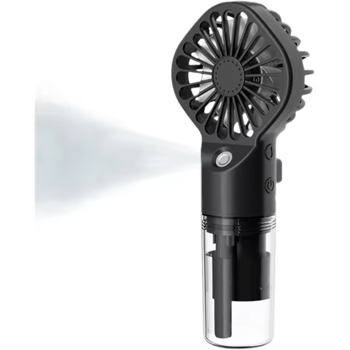 FGNS Mini Ventilador de mano con agua, Ventilador Portátil nebulizador, humidificación silenciosa, Mini Ventilador de mano Recargable Cuatro velocidades del Viento con pulverización Agua para Exteriores, Oficina, Campamento - 1