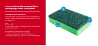 Vileda I Packs de 6 Estropajos Salvauñas Ultra Fresh / Fibra y Esponja No Raya / Estropajo Verde I Pack de 6 Estropajos - details 2