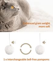 Gatos, Altura 68 cm, Torre de Gatos, con 3 Postes de Sisal de Gran Plataformas, Pompones, Marrón Rústico - details 4