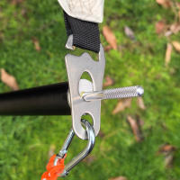 2/4Pcs Ajustador De Tienda De Camping Con Correa De Viento Hebilla De Acero Inoxidable Para Sujeción De Vela Y Poles De Toldo Accesorio Para Tienda De Camping - details 1