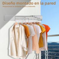 Estante De Secado De Ropa Plegable De Acero Inoxidable Montado En La Pared Ahorrador De Espacio Para Interior Balcones Secado De Toallas - details 0