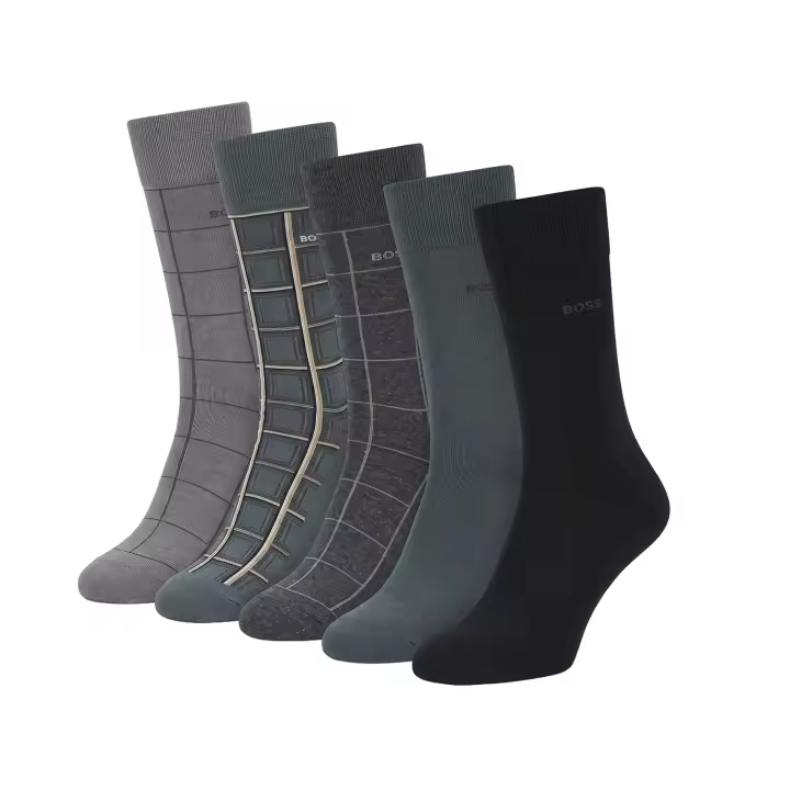 Hugo Boss-Pack 5 Pares Calcetines Hombre de Algodón Caña Alta 50547921 - 1