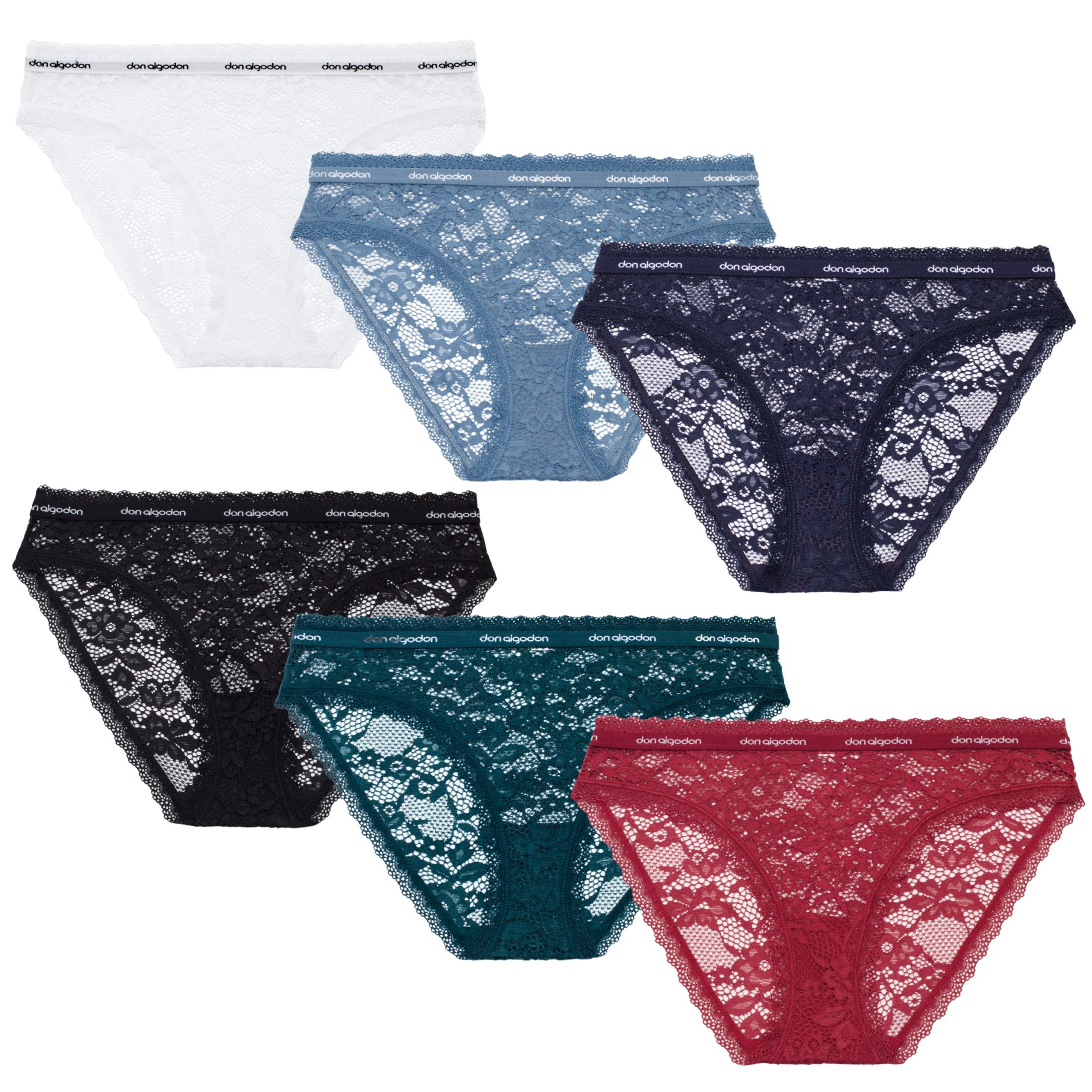 Don Algodon Pack 6 Braguitas Mujer | Suavidad y Comodidad Excepcionales | Transpirables y Resistentes