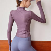 Chaqueta Deportiva De Cierre De Cremallera Para Mujer Manga Larga Fitness Running Yoga Secado Rápido Top Sólido Casual - details 2