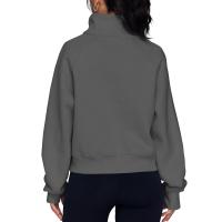 Nueva Sudadera De Mujer Con Capucha Cuello Erguido Otoño Invierno Color Sólido Fleece Manga Larga Bolsillos Cierre Media Pullover Suave - details 44