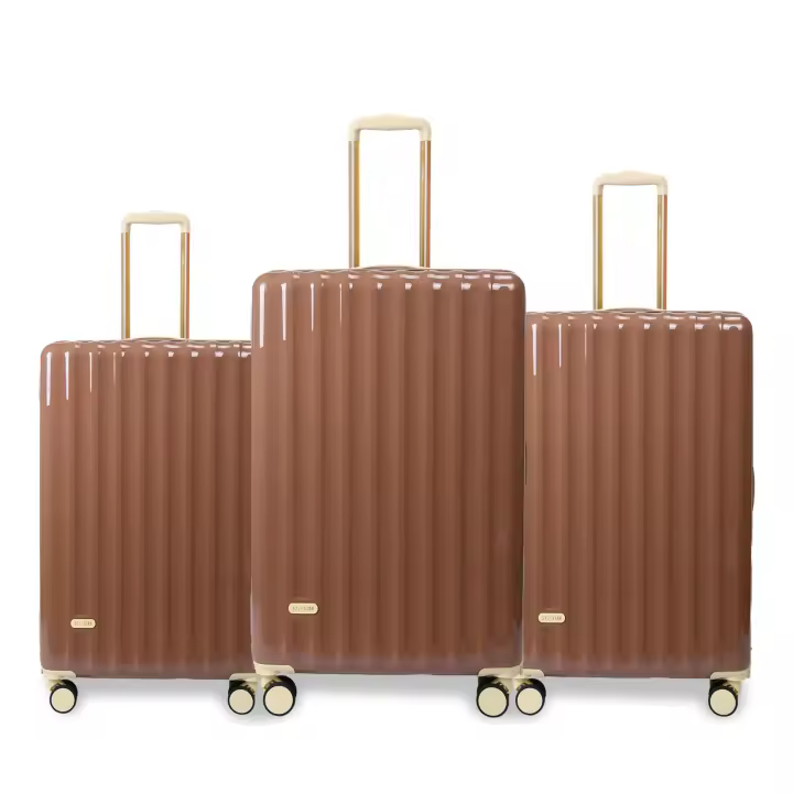 S7 STAR Set 3 Piezas Maleta PC Rígida, Equipaje Resistente Pack de Moda, Juego Cabina Trolley con 4 Ruedas Giratorias Multidireccionales 360°, Maleta Juego Color Puro 20+24+28in de Viaje - 1