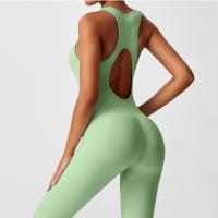 Conjunto De Yoga Para Mujer Moda Color Sólido Cuello Redondo Ajustado Fitness Ropa Deportiva Overoles De Gimnasio Sexy Ropa De Yoga - details 41