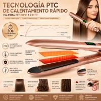Plancha Alisadora Profesional 2 en 1 con Pantalla LCD – Placas de Cerámica, 5 Temperaturas Ajustables, Calentamiento Rápido, Cable Giratorio 360° y Diseño Anti-Quemaduras para Salón y Hogar111 - details 4