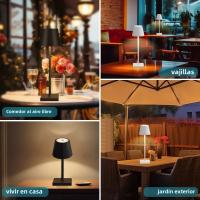 Lámpara De Mesa LED Nórdica Recargable Toque Dimmable Para Decoración De Habitación Comedor Café Estilo Moderno Con Luz De Lectura Y Ambiente - details 4