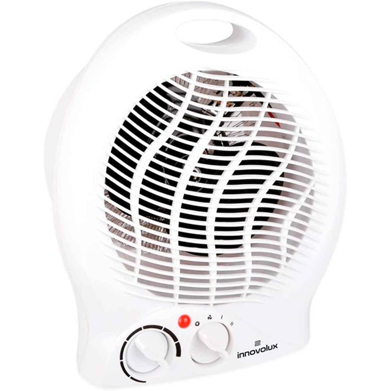Calefaccion de casa 1000/2000W, Calentador de Aire Caliente para Baño estufa de Invierno, Calefactor Eléctrico Ligero y Portátil Bajo Consumo - Termostato Regulable 1000W - 2000W, Ventilador con aire natural o caliente
