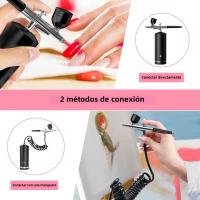 Kit De Aerógrafo Portátil Para Uñas Con Compresor Mini Pistoleta De Pulverización Para Pintura De Uñas Maquillaje Y Modelado De Artesanía - details 4