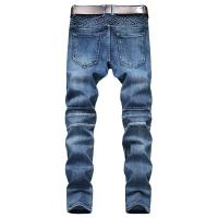 Jeans Slim Para Hombre Estilo Hip-Hop Y Rock Patchwork Vintage Pantalones De Cuero Genuino De Alta Calidad Moda Estadounidense - details 7