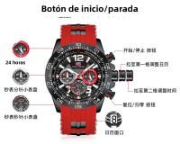 Reloj De Deporte Para Hombre MINI FOCUS Con Grande Dial Luminoso Multifuncional Resistente Al Agua Cuarzo Silicona Correa 220mm - details 23