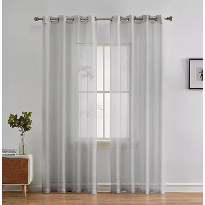 Cortinas Visillos 100% Poliéster con Efecto Lino 140x260 para Salón y Dormitorio,Cortina Decoración Hogar Moderna, Exterior Terraza y Cocina, variedad de colores, 12 colores para elegir - 1