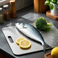 Placa De Corte De Titanio Doble Cara Para Cocina De Grado Alimenticio Uso Para Carne Frutas Y Verduras Placa De Cortar Rectangular De Acero Inoxidable - details 5