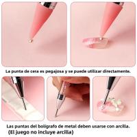 Kit De Decoración De Uñas DIY Con Herramienta De Recogida De Strass 2PCS Y 2 Puntas De Cera Adicionales Dual-Ended Para Piedras Preciosas - details 7