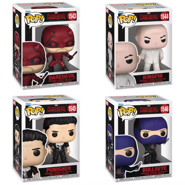 Funko Pop Marvel Daredevil Pack Completo X 4 Unidades Daredevil 1543 Kingpin 1544 Punisher 1545 Bullseye 1546 Figura Coleccionable - 1