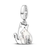 Colgante De Gato Luna Estrella En Plata Para Mujer Pendiente De Earphone Dangle Joyería De Moda DIY Regalo Bangle Bracelet Fit - details 117