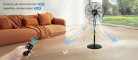 AIGOSTAR Ventilador de Pie con Mando a Distancia, 9 Aspas, 3 Velocidades & 3 Modos, Temporizador 7.5 Horas, Oscilante 80° - details 5