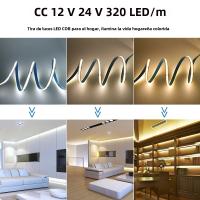 Tira LED COB Flexible 5M/10M 12V/24V 320Leds/M 4000K 6000K Luz Fila De LED Alta Densidad Calor Natural Blanco Para Decoración De Hogar - details 1