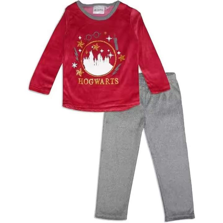 Pijama niña terciopelo Harry Potter - Hogwarts granate gris Raíz MERCHAN-STORE - 1