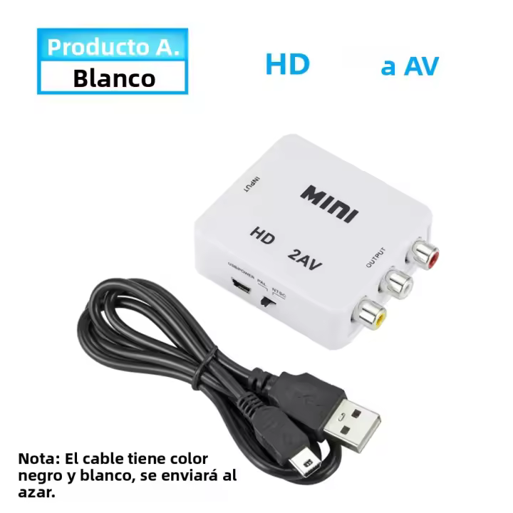 Convertidor AV HDMI-compatible a RCA Para Video HD 1080P Soporta NTSC PAL Salida AV a Pantalla De TV PC Proyector - 1