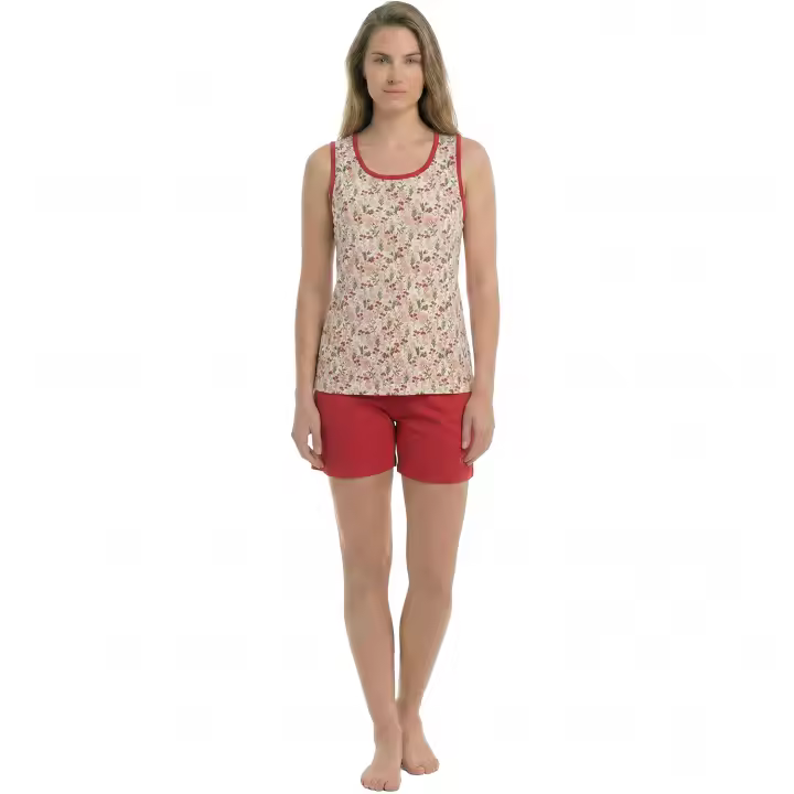 Kisses and Love-Pijama Mujer Verano Algodón 100% de Tirantes Anchos KL45250 - 1