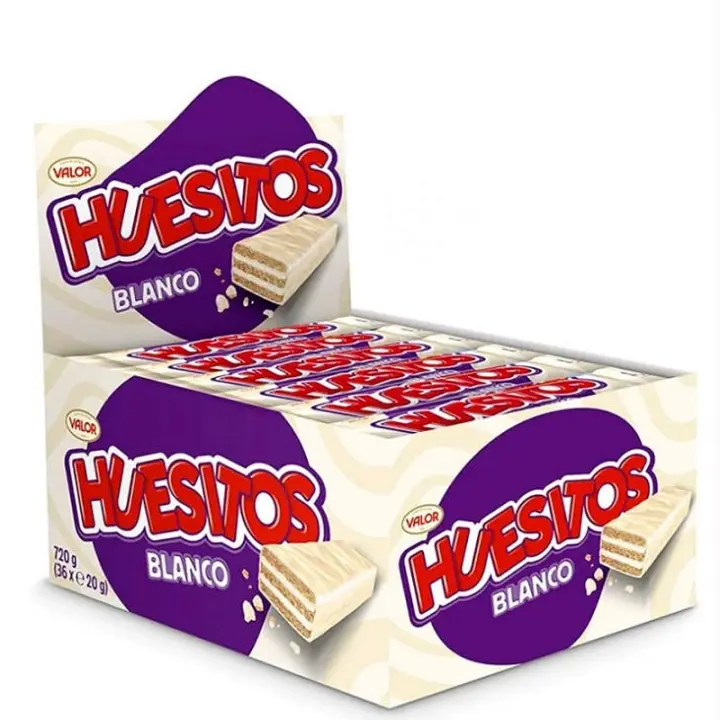 HUESITOS Blanco - Caja de 36 Unidades - Chocolate Blanco - Barquillo de Galleta - 1