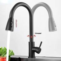 Grifo De Cocina De Acero Inoxidable 304 Con Mangue Pull out 360 Grados Tope Único Roce De Cera Grifo De Piscina Con Cabezal De Rociador - details 1