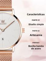 Reloj De Moda Elegante Para Mujer OLEVS De Acero Inoxidable Resistente Al Agua Cuarzo Reloj De Pulsera Simple Y Elegante - details 7