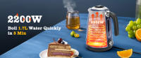 Aigostar Hervidor de Agua, Temperatura Ajustable, Función Mantener Temperatura. Pantalla LED con Visualización de Temperatura. (1.7L, 2200W) - details 1
