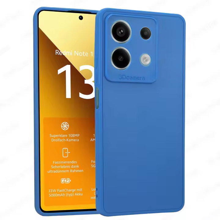 Funda + Protector Cristal Vidrio Templado (Opcional) Para XIAOMI REDMI NOTE 13 PRO 5G Proteccion 3D Cámara, Cubre Cámara, Carcasa TPU Silicona Suave Mate, Color Negro Azul Rojo Rosa Morado, Ajuste Perfecto Acceso Conector Carga Auricular, Meloenvias mle26 - 1