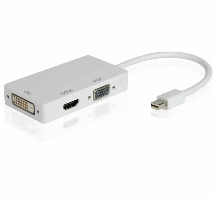 Adaptador Cable 3-en-1 Mini DisplayPort a HDMI 4K VGA DVI Para Macs Portátil PC Convertidor Thunderbolt Mini DP a VGA HDMI DVI 1080P - 1