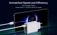 Cargador Rápido 33W Turbo para Xiaomi 11 Lite/Mi 10T Pro/Mi 10T Lite/Redmi Note 13/Note 11/Note 11s/Note 10 Pro/Note 10s/Note 9 Conector USB Tipo-C Adaptador de Carga 17.0-33.9W Producto Dangerous Goods Normal - details 1