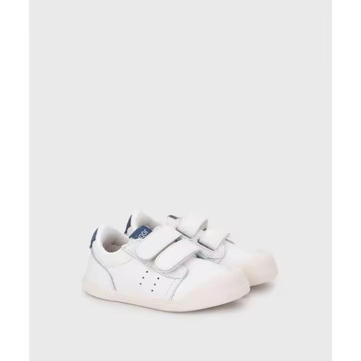 Deportivas Respetuosas Blanco y Azul Igor Piel Tennis Jeans - 1