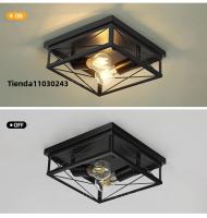 Lámpara De Techo Retro Estilo Industrial Americana Para Sala De Estar Corredor Comedor Cocina Dormitorio Balcón Material De Hierro - details 3