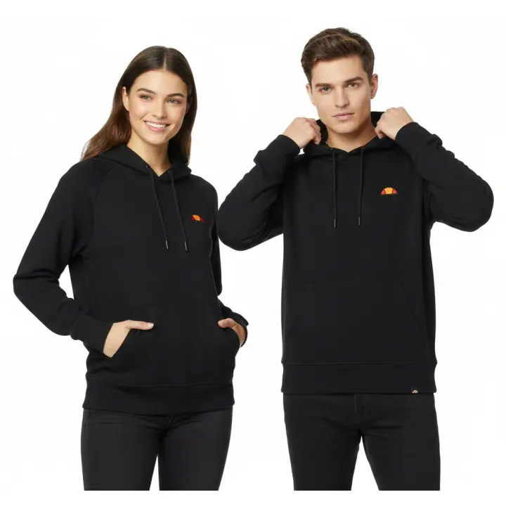 ELLESSE Sudadera unisex negra con capucha | EHW252W21 - 1