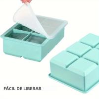 Molde De Hielo De Silicona Con Tapa 4/6/8 Cuadrículas Para Hacer Hielo En Casa Hielo De Fruta Eco-amigable Y Stockado - details 1