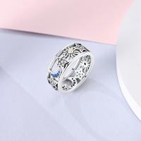 Anillo Anillo De Plata 925 Para Mujer Con Corazón Rosa Azul Sol Estrella Luna Crossover Anillo Ancho Joyería De Fiesta Regalo De Cumpleaños - details 6