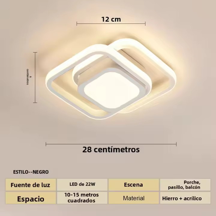 Lámpara De Techo LED Moderna De 28cm Con 3 Colores De Luz Para Pasillo Decoración Minimalista Para Sala De Estar Incluye Bombillas - 1