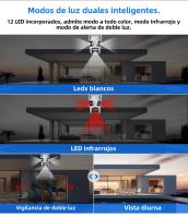 Cámara PTZ 4K Wifi Hiseeu Con Tres Lentes Y Tres Pantallas Para Exterior Vigilancia Video CCTV Con Seguimiento Automático Aplicación ICSEE P2P - details 8