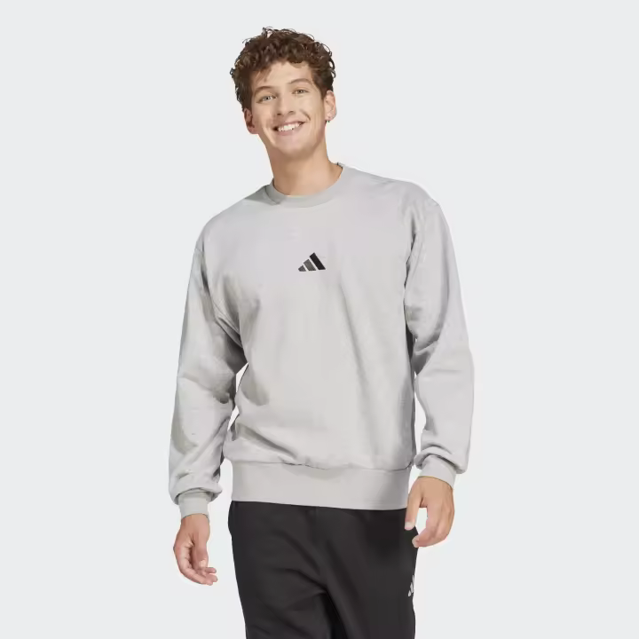 SUDADERA SIN CAPUCHA ADIDAS COLOR GRIS - 1