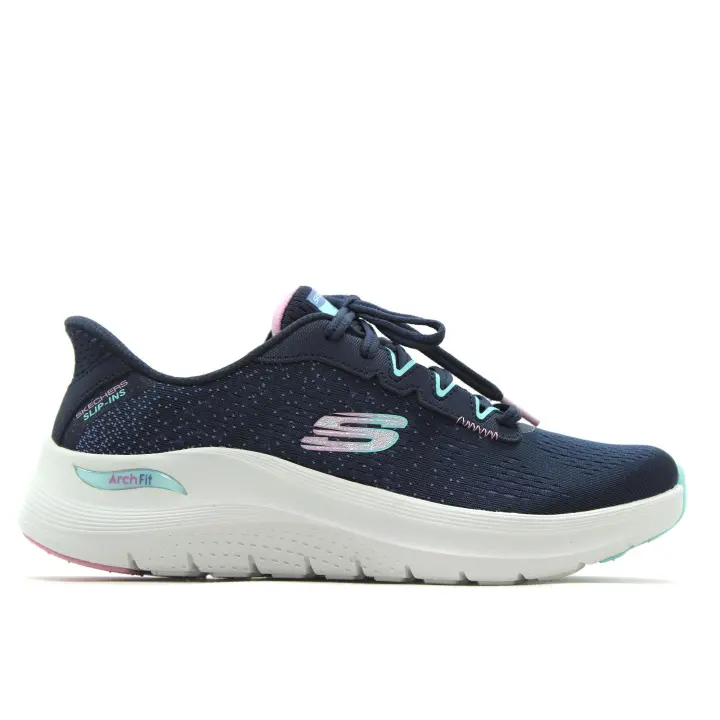 Skechers 150333 Zapatillas deportivas,de cordones,sneakers,con suela blanca de goma,cuña,calada,de tela,rejilla para señora - 1
